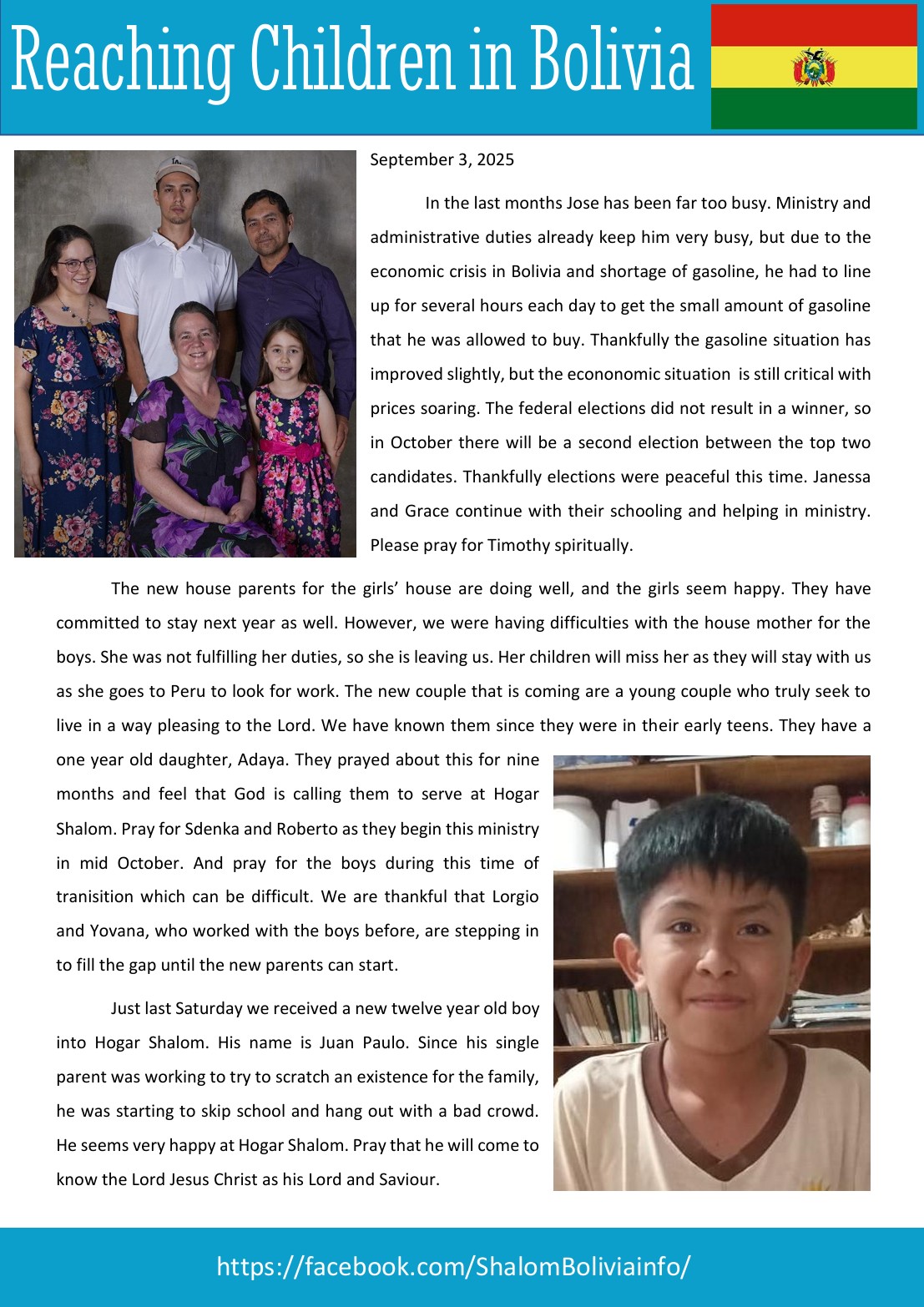 Prayer Letter - September 2025